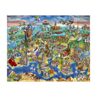 European World Wonders Illustrated Map (Print Only)