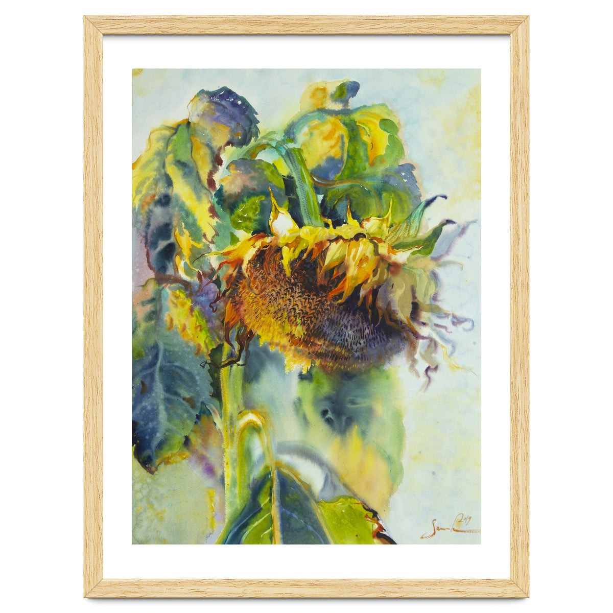 Sunflower Art. Sunny day sunflowers Art