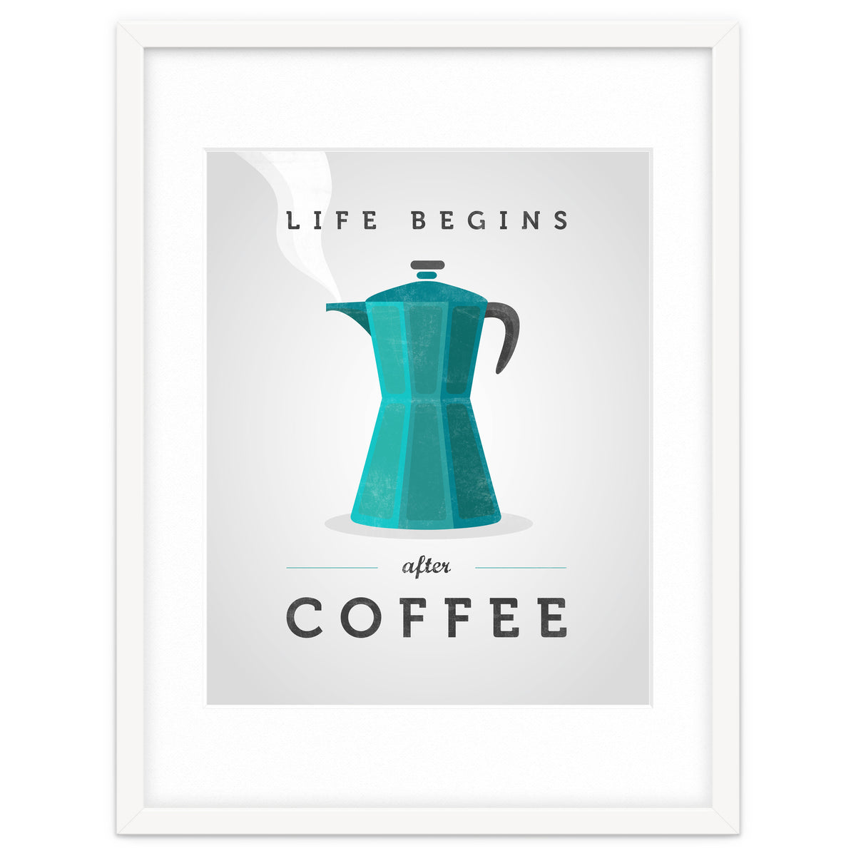 Life Begins After Coffee. Teal