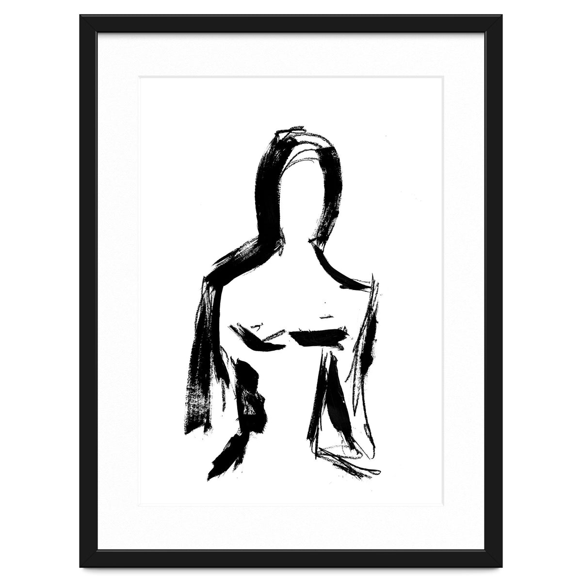 Abstract Monochrome Female Figure