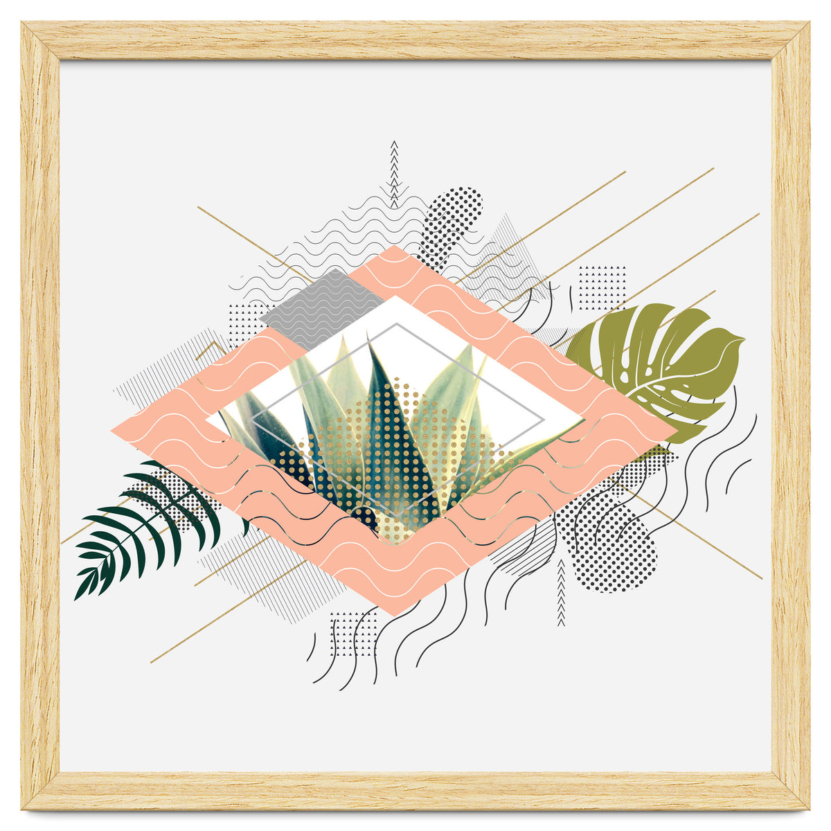 Abstract geometrical and botanical shapes I