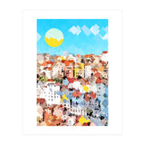 City Of Dreams, Italy Pastel Cityscape Painting, Architecture Buildings Abstract Illustration (Print Only) thumbnail