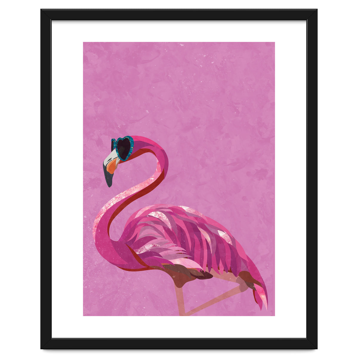 Pink Flamingo Wearing Glasses