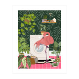 Flamingo in Jungle Laundry Room (Print Only) thumbnail