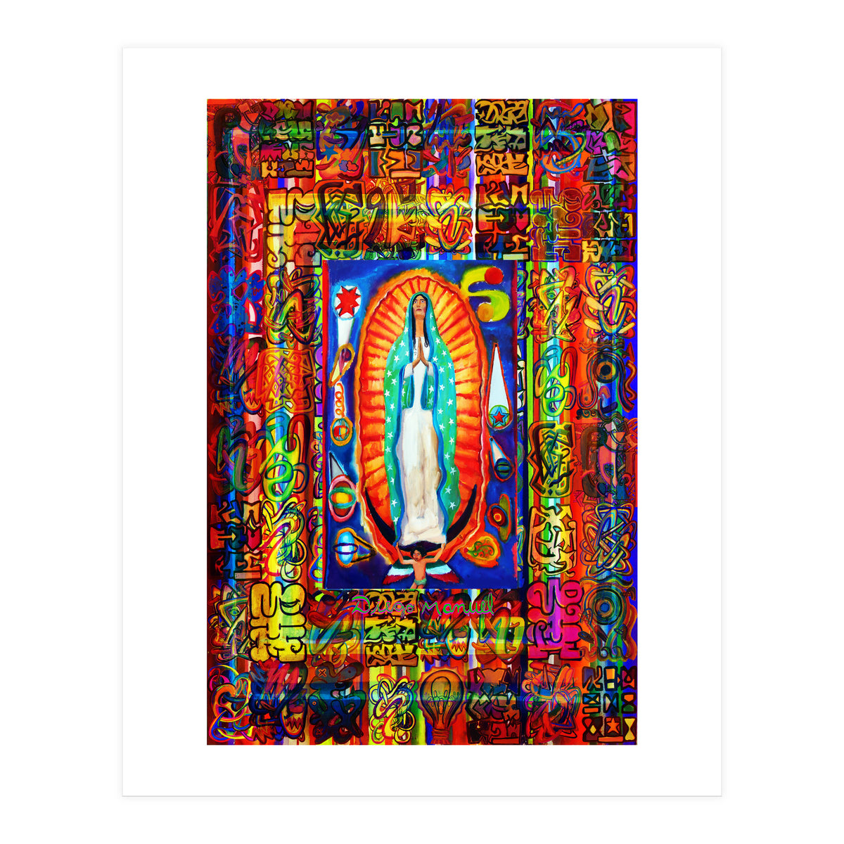 Graffiti Digital 2022 337 and Virgin of Guadalupe (Print Only)