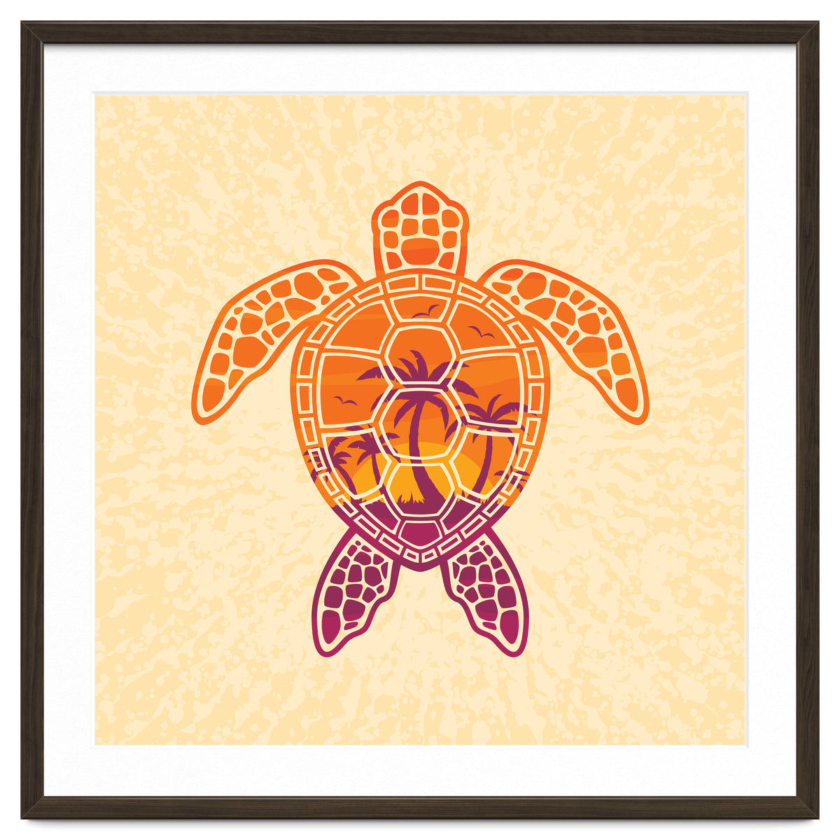 Tropical Sunset Sea Turtle Design