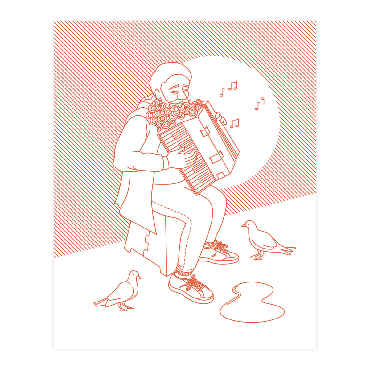 "For Love Not Money" in Orange (Print Only)