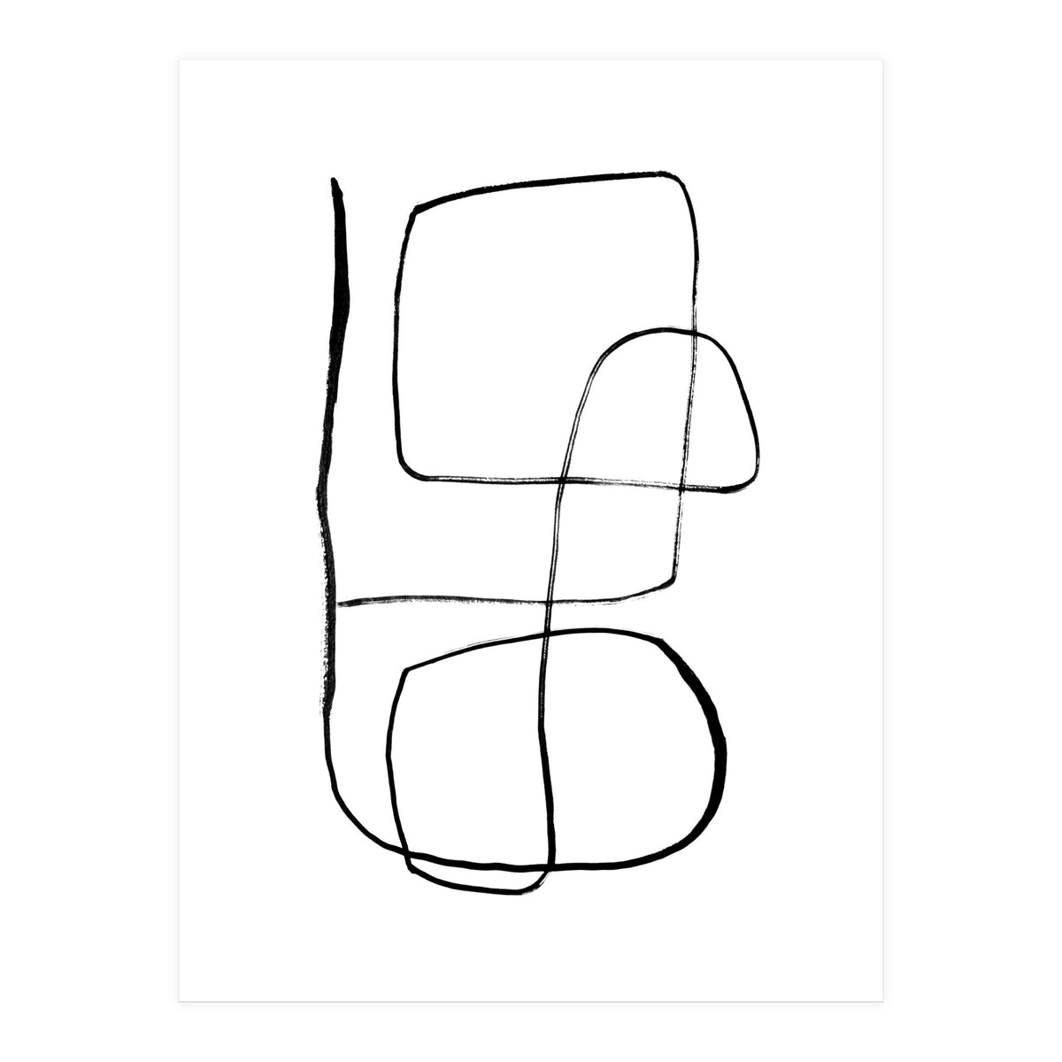 Mid-Century Line Art Print #3 (Print Only)