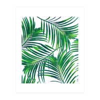 Palm Paradise, Tropical Leaves, Beachy Watercolor Painting, Minimal Nature Botanical Illustration (Print Only)