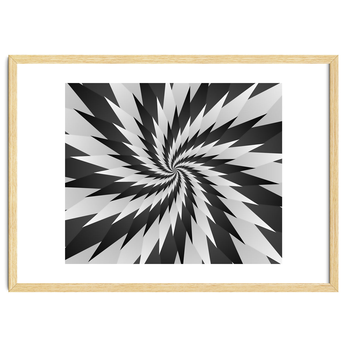 3D Abstract Swirl Monochrome Art