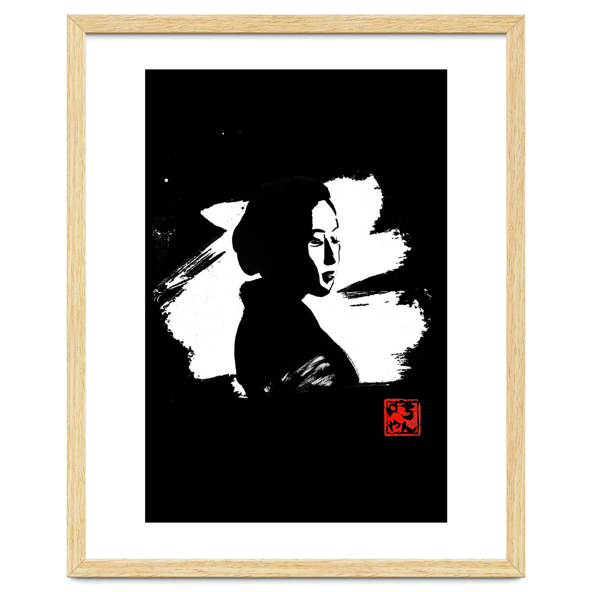 Black gesiha in white