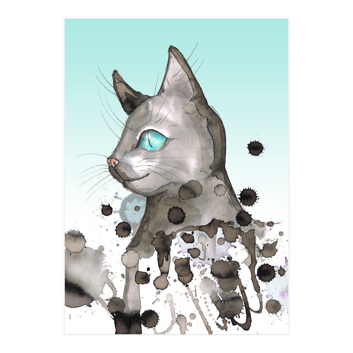 Wild grunge cat (Print Only)