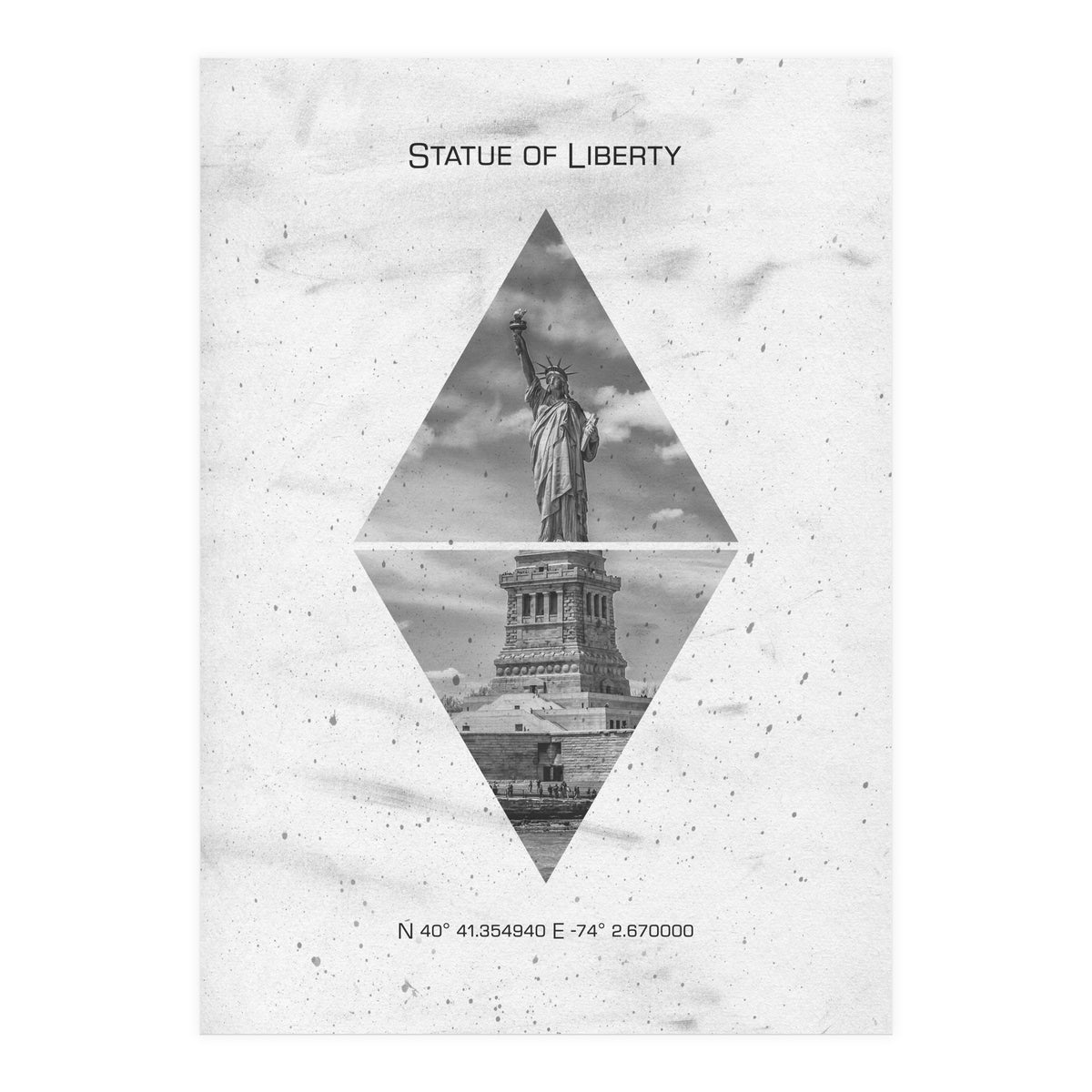 Coordinates NEW YORK CITY Statue of Liberty  (Print Only)