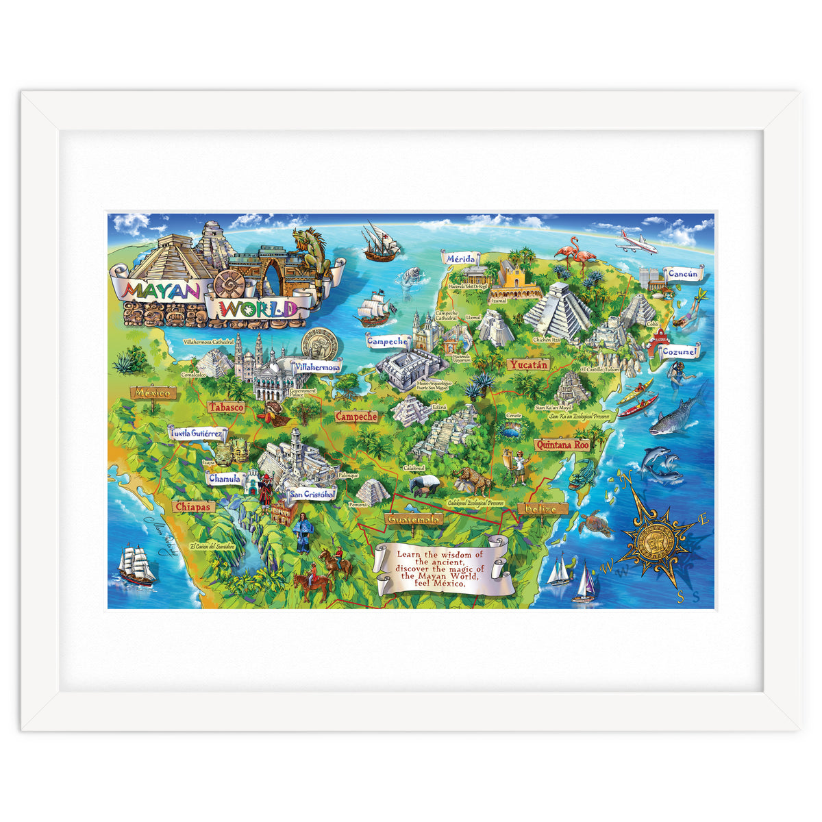 Yucatan Map Illustration