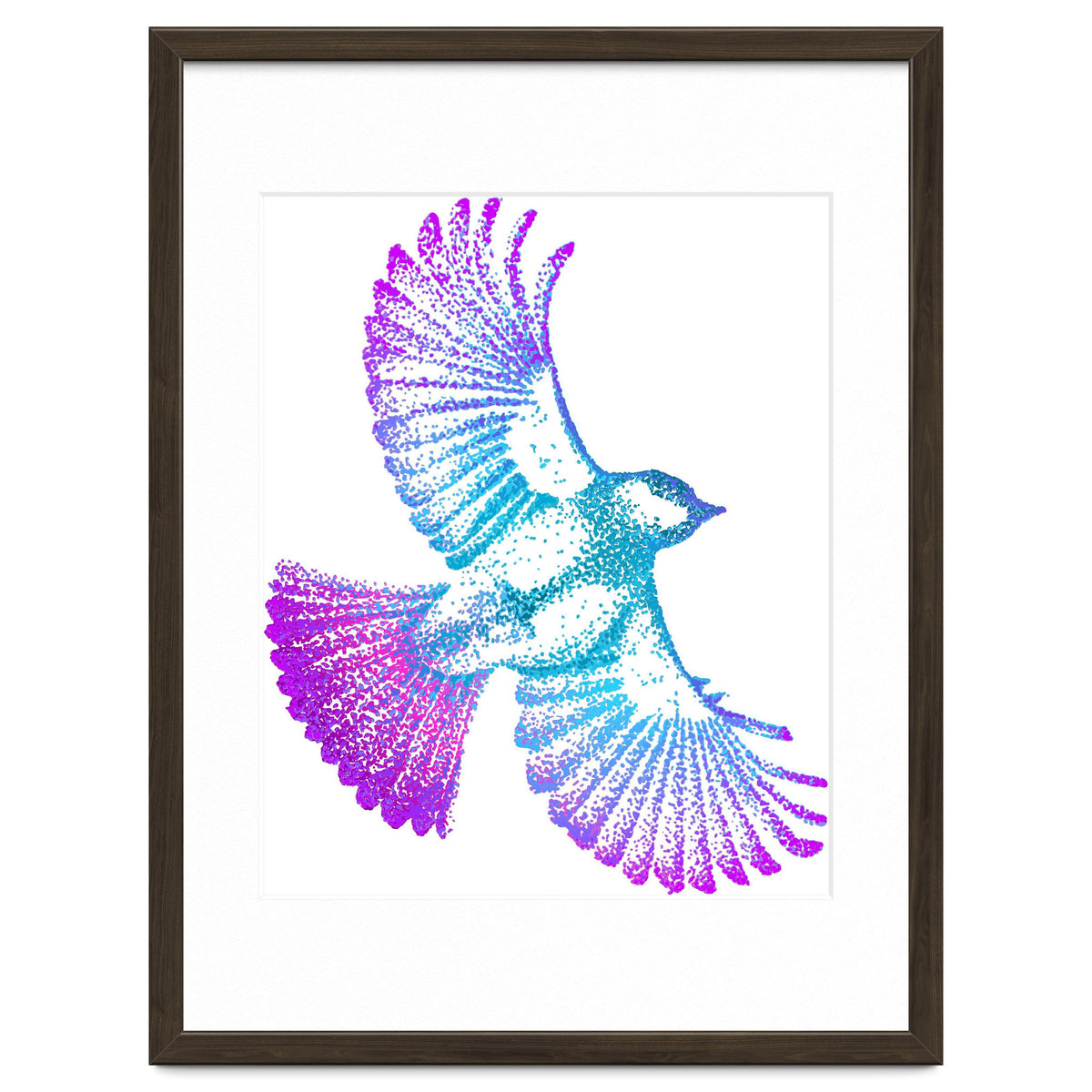 Flying Bird in Electric Blue