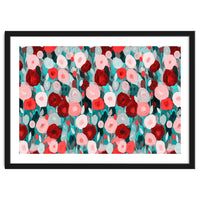 Abstract flower garden acrylic painting