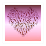 Heart collage of golden Cupid like characters (Print Only) thumbnail