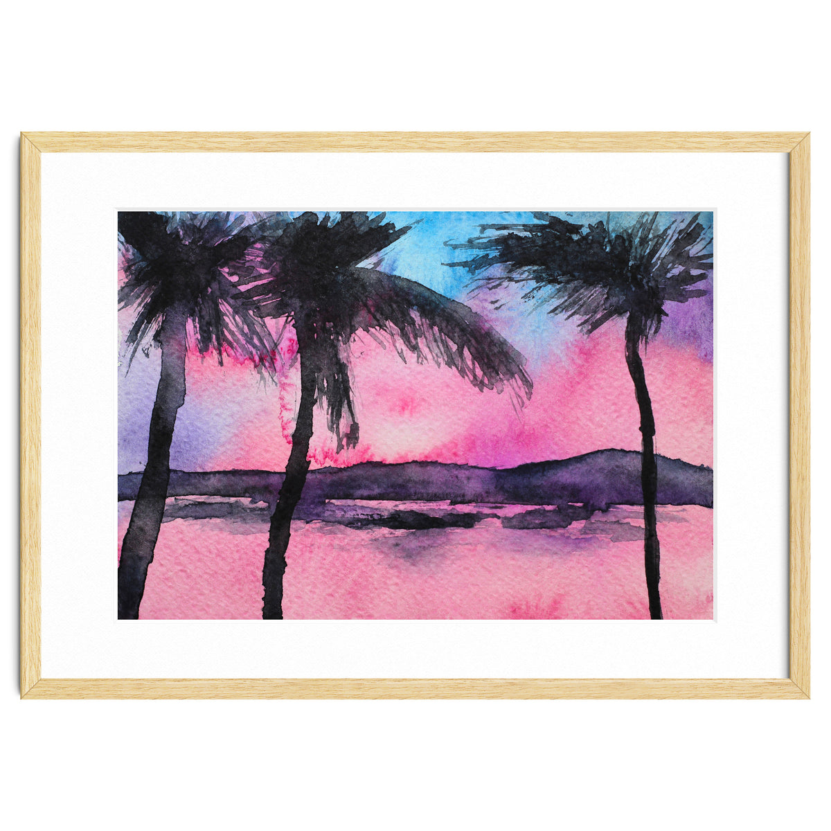Tropical sunset || watercolor