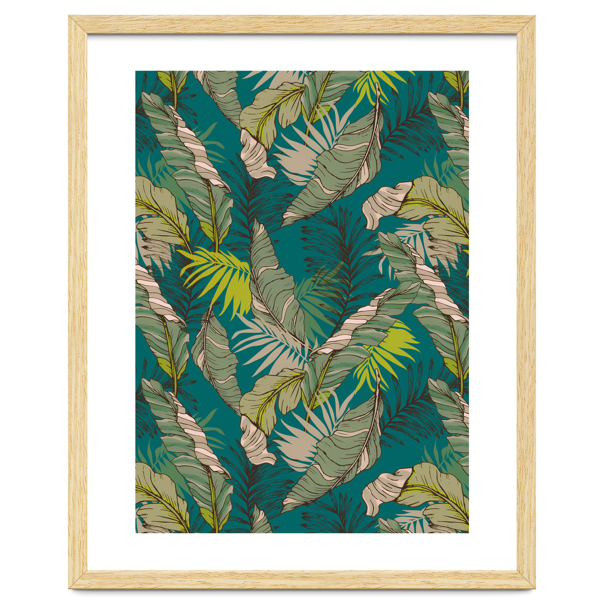 Drawing of wild tropical jungle