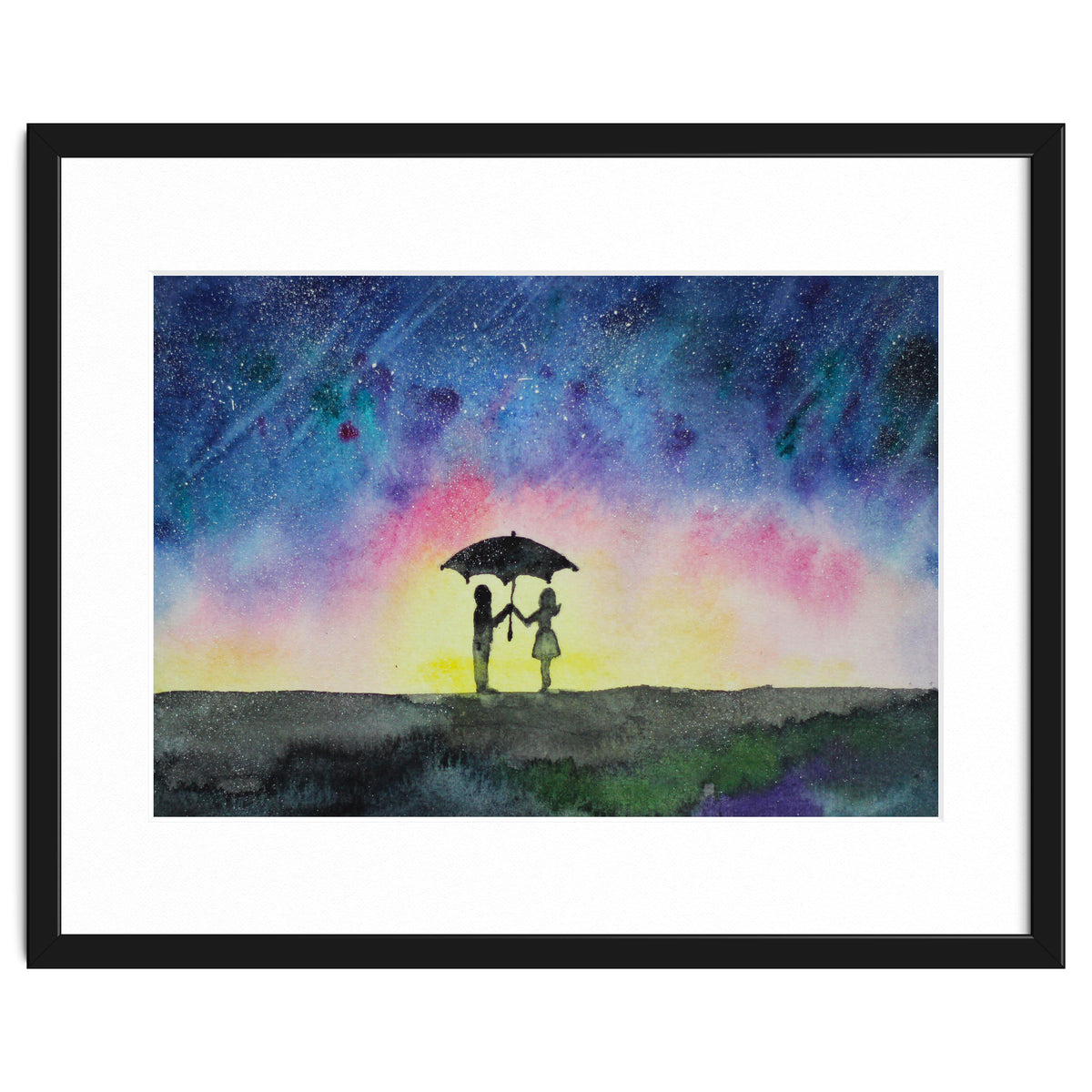 Under the star rain || watercolor