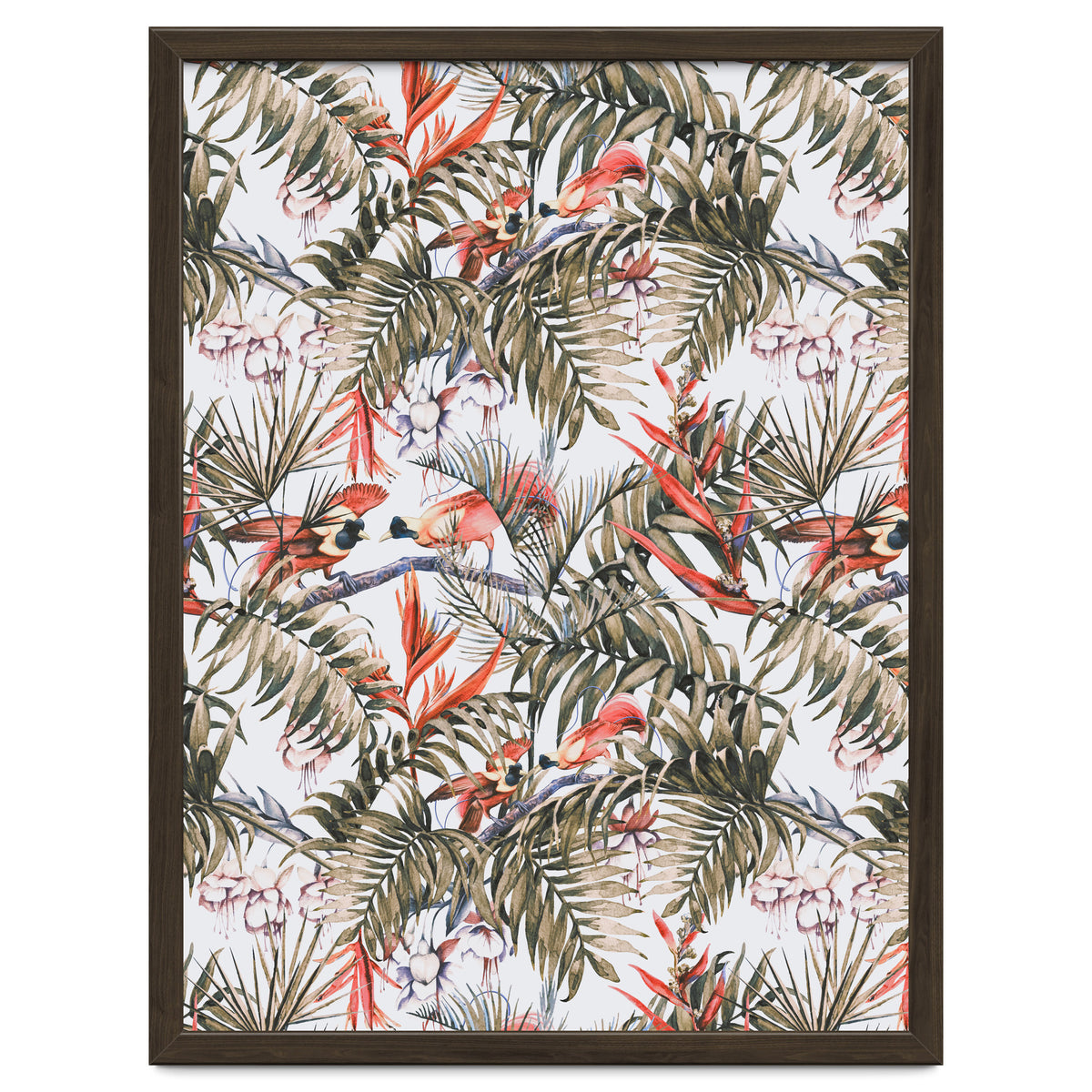 Exotic birds in the jungle paradise