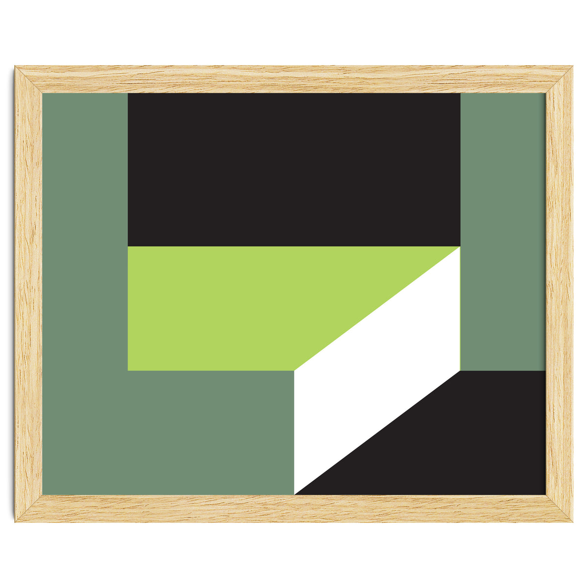 Geometric Shapes No. 83 - lime & grey