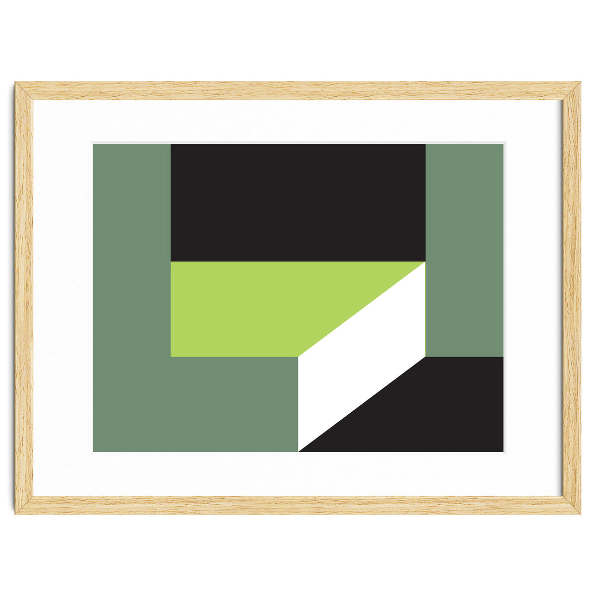 Geometric Shapes No. 83 - lime & grey