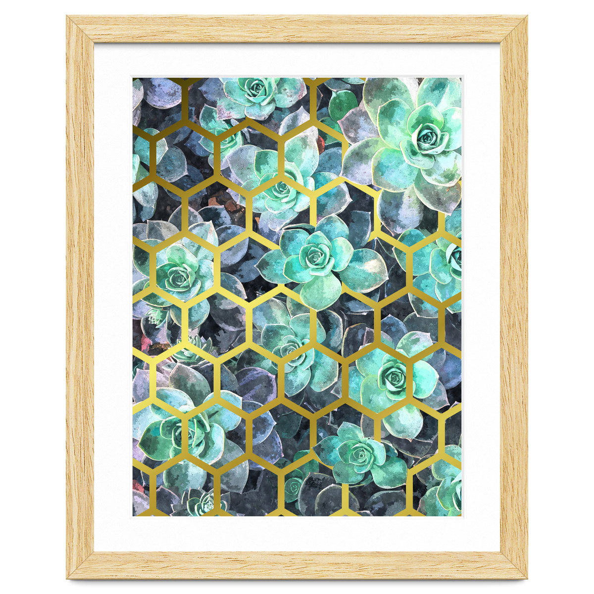Succulents and Gold Geometric