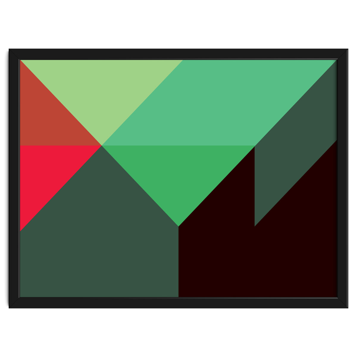 Geometric Shapes No. 30 - red, green & black
