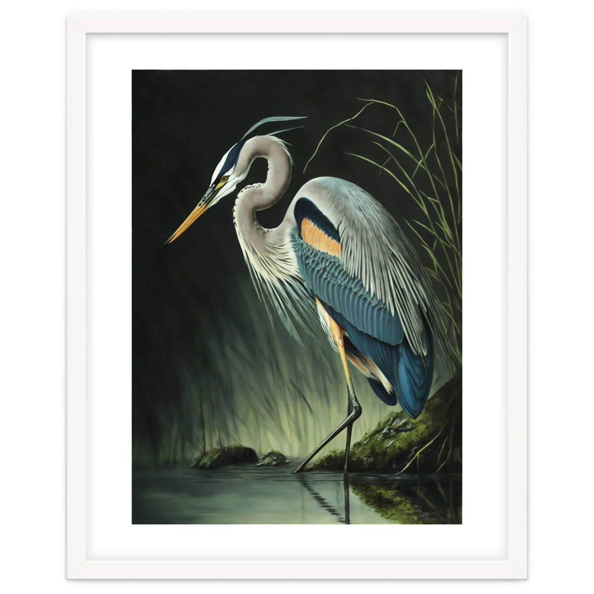 Heron Oil Painting
