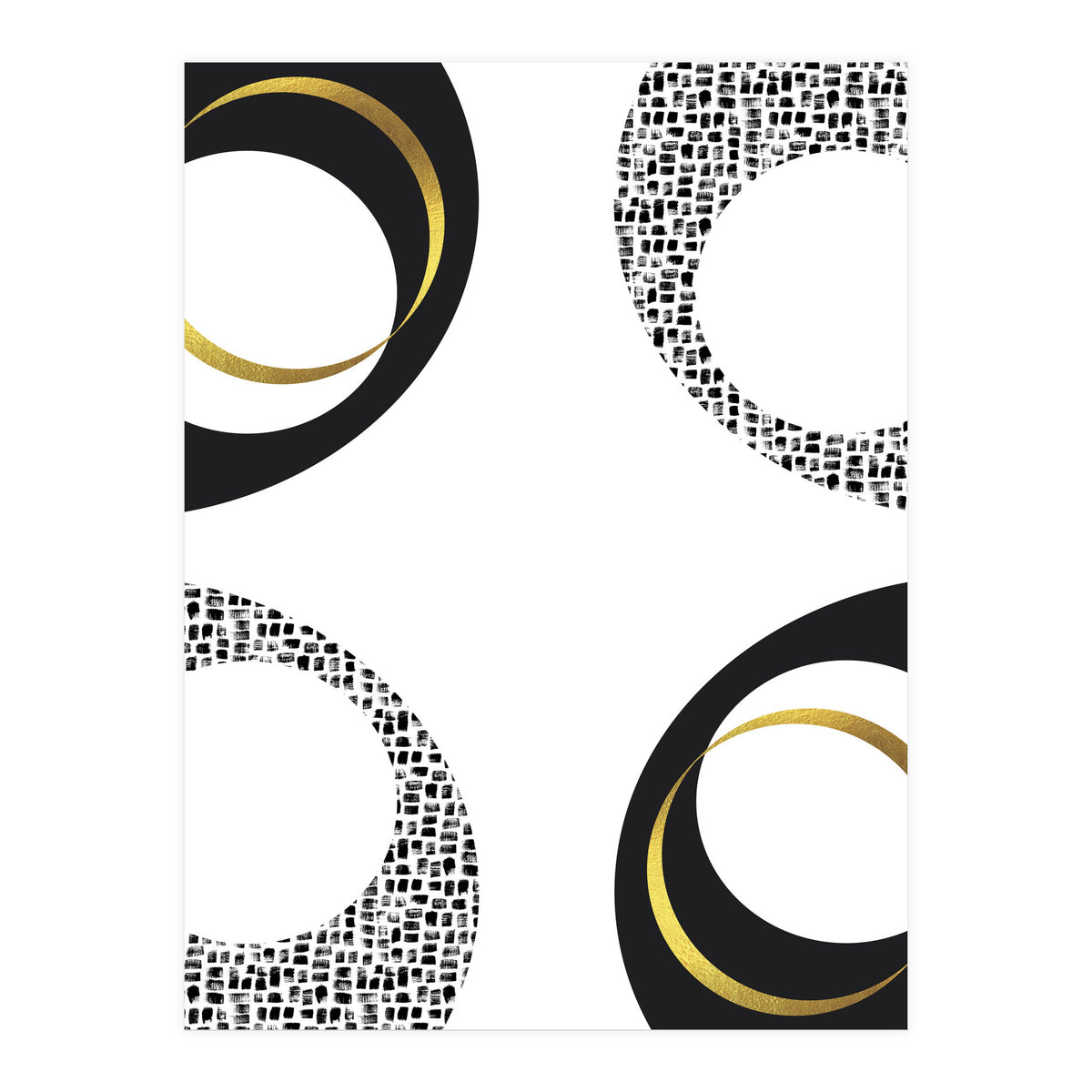 Black & White Abstract No. 7 | gold (Print Only)