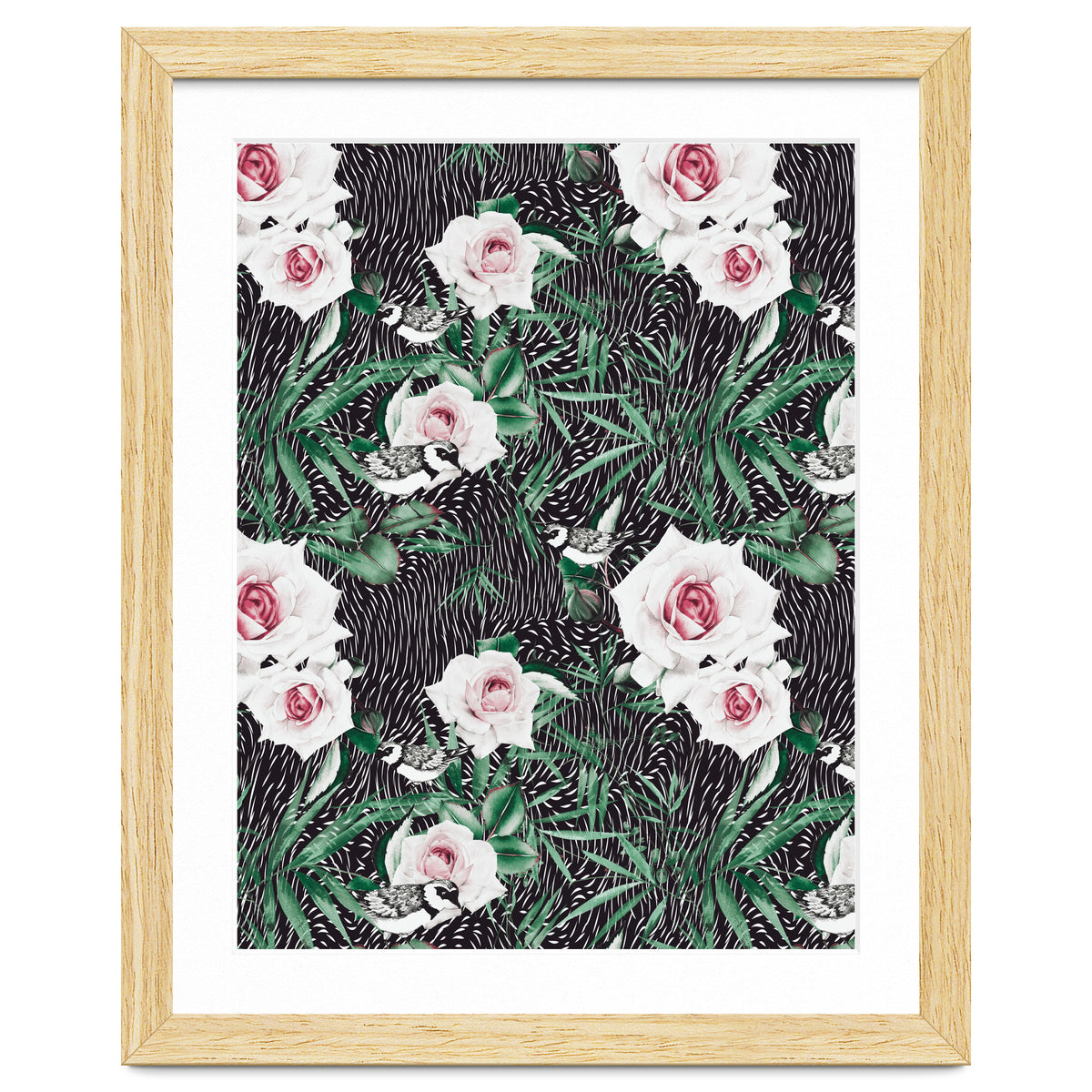 Dark flowery abstract of birds