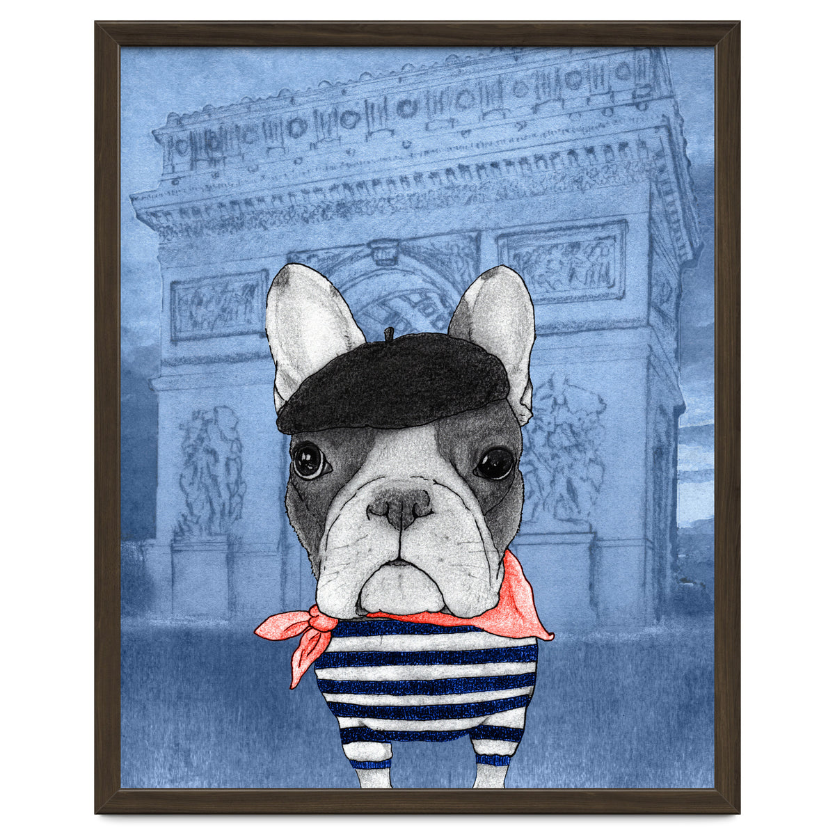 French Bulldog With Arc De Triomphe
