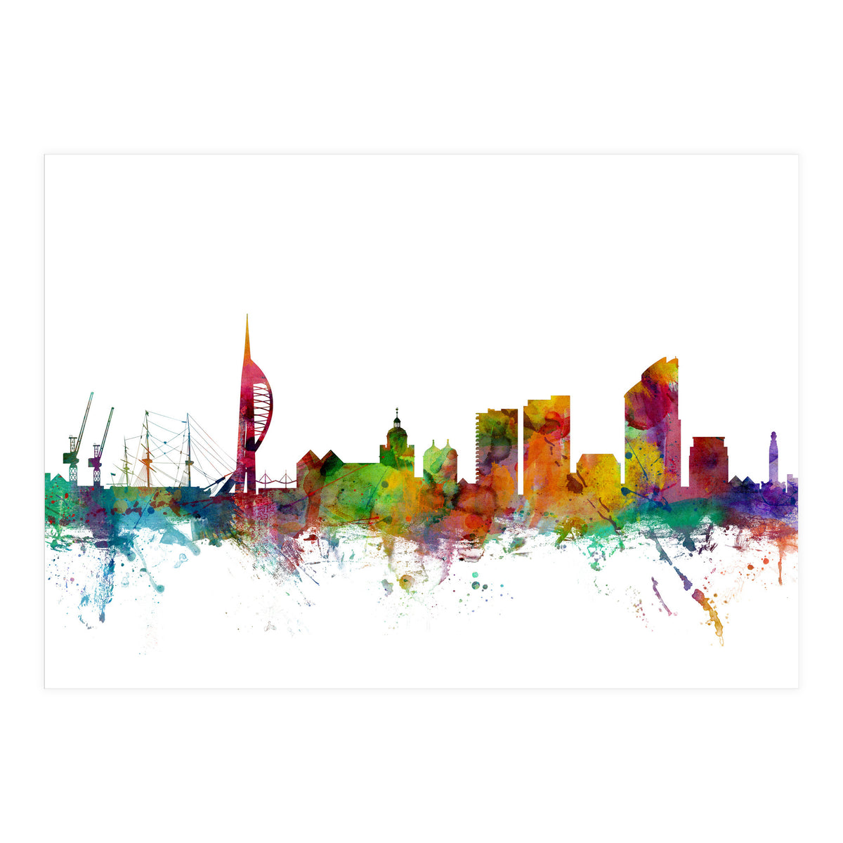 Portsmouth England Skyline (Print Only)