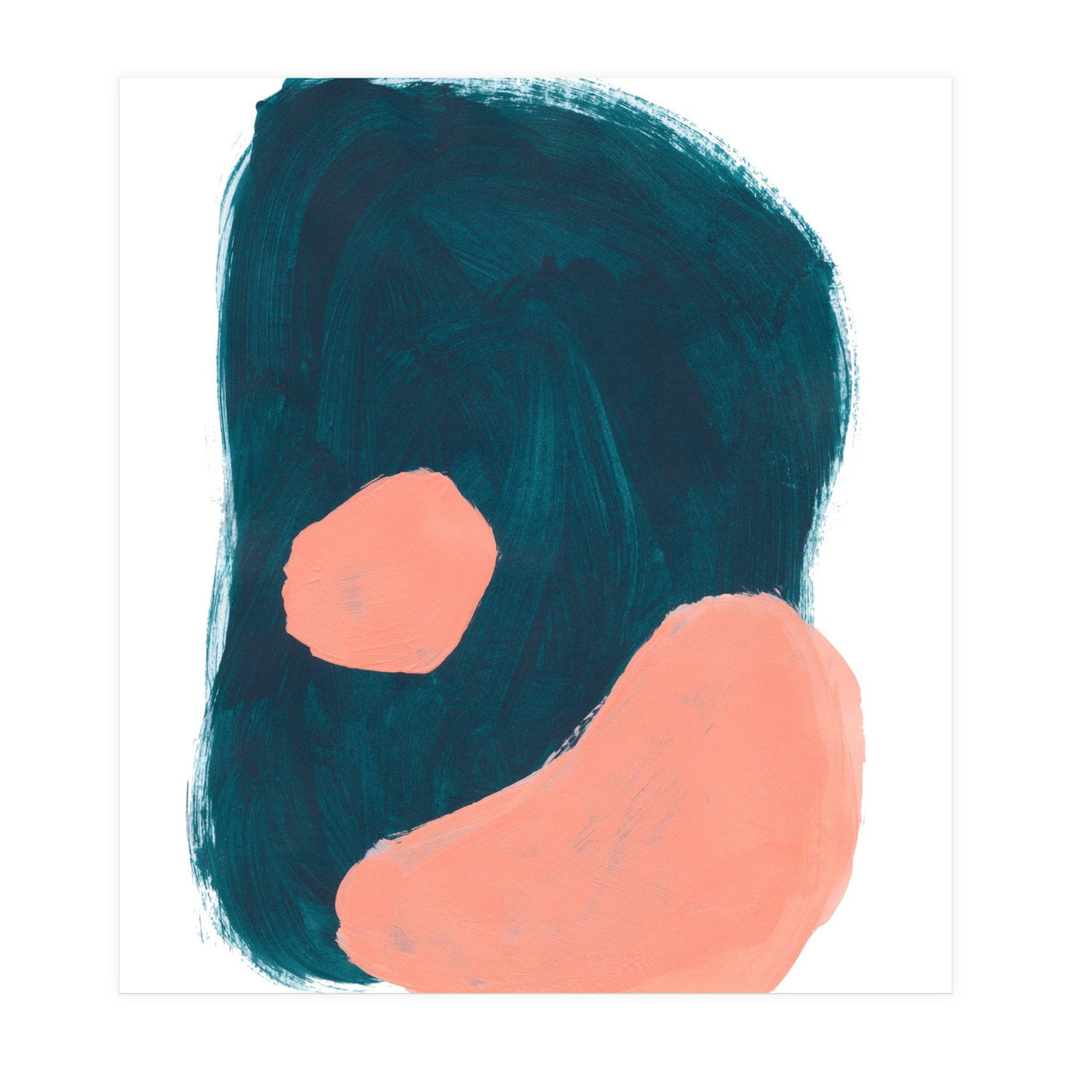 Teal Blob Salmon Bubbles (Print Only)