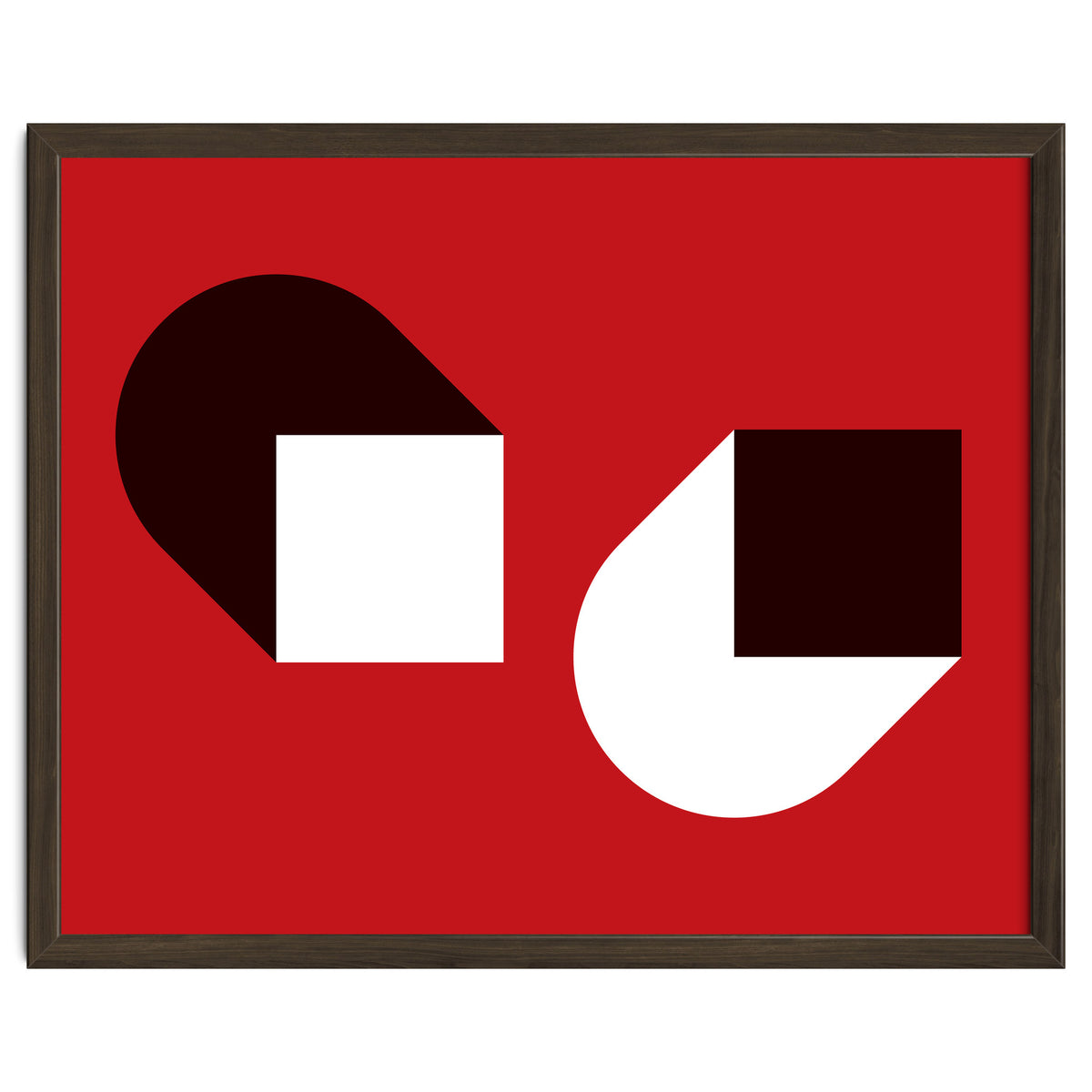 Geometric Shapes No. 38 - red, white & black