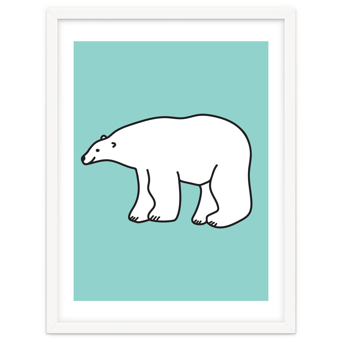 Polar Bear Pattern On a Mint Background